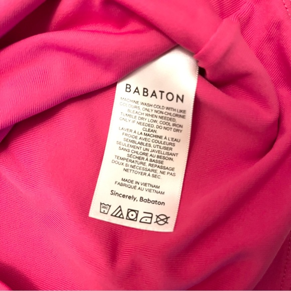 Babaton Contour Crew Cropped T Shirt Hot Pink Size S - Picture 5 of 9
